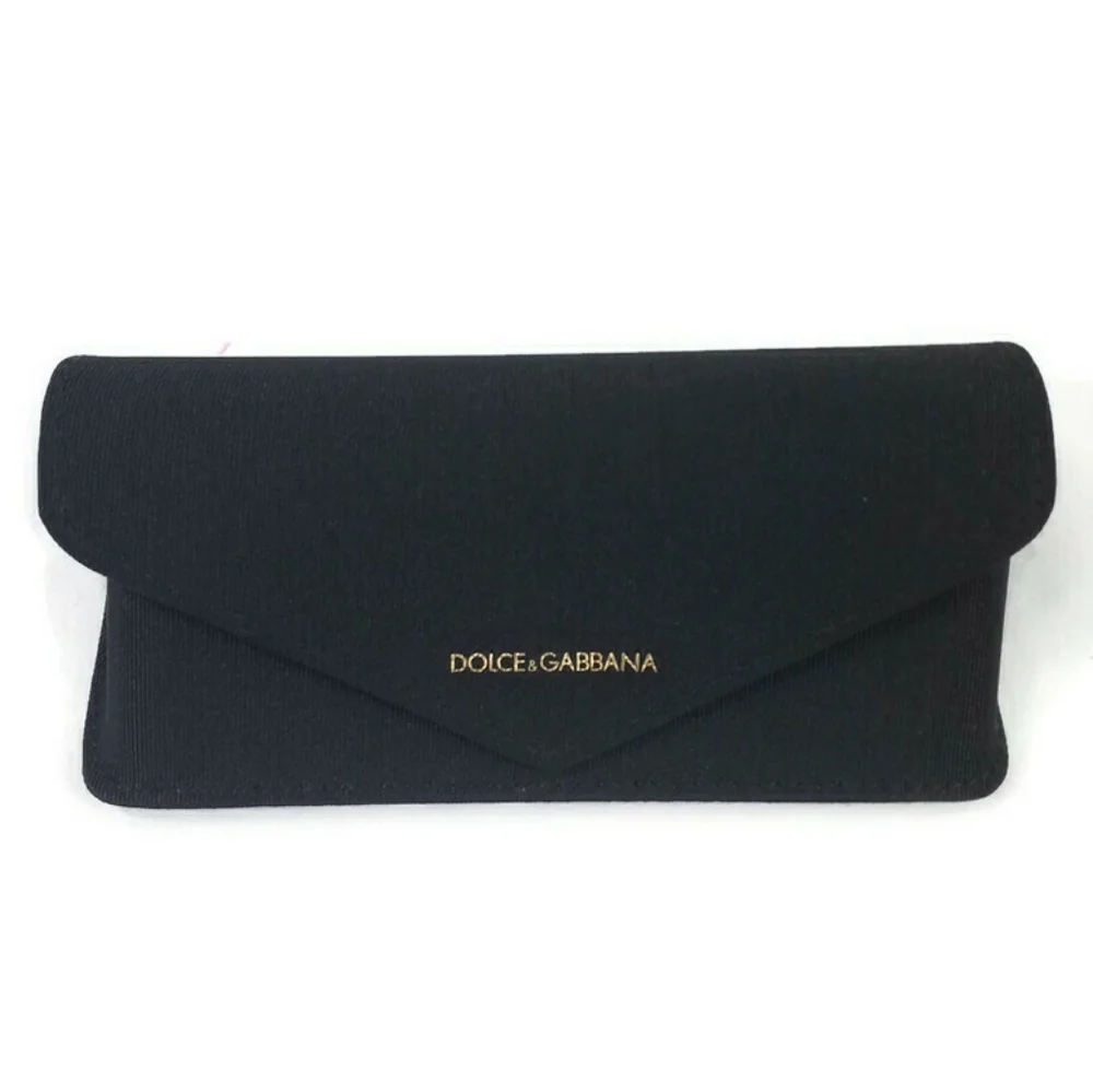 Dolce & Gabbana Black Minimalist Structured Fabric Envelope Eyewear Glasses Case